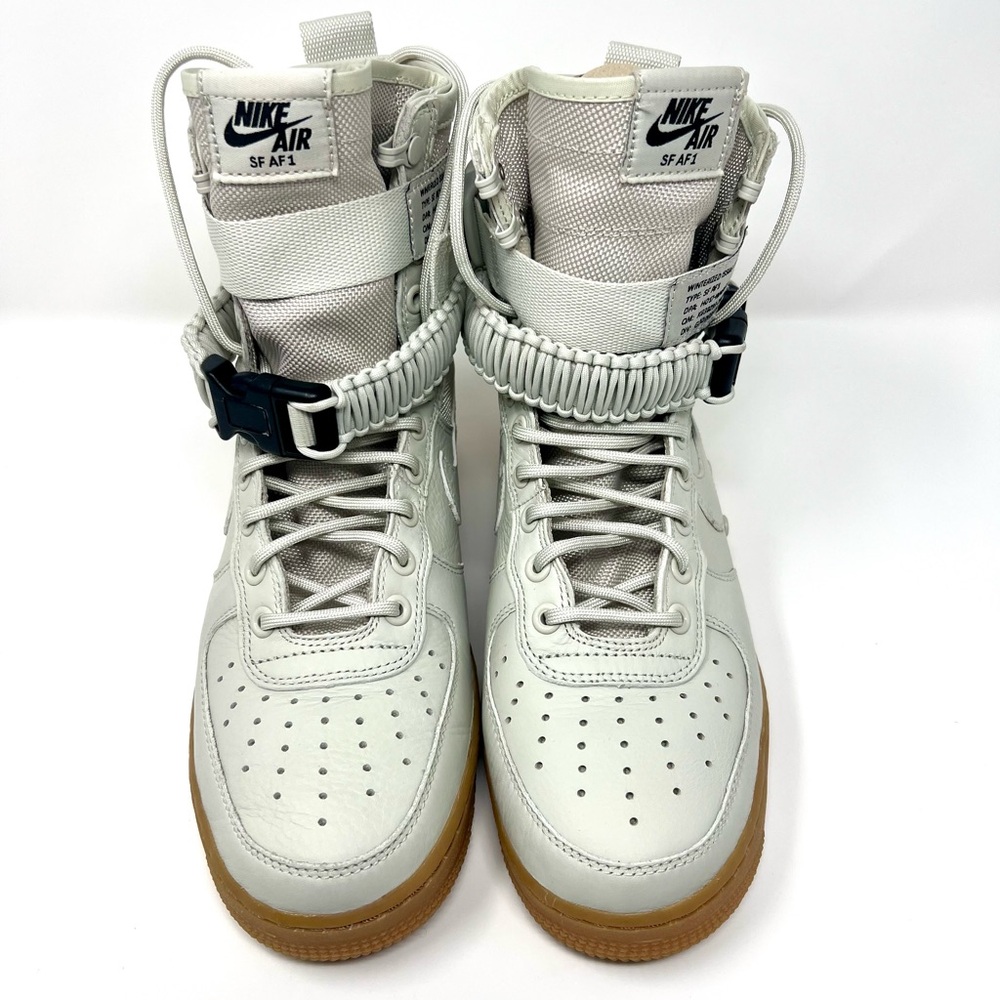 Nike SF AF1 High Tops in Light Gray with Gum Soles